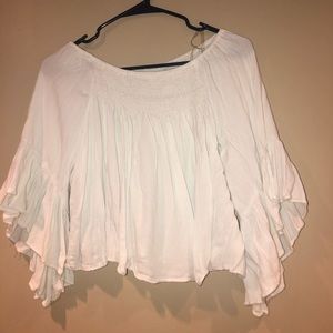 White Flowy Off-the-Shoulder Top